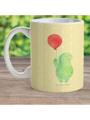 Mr. & Mrs. Panda Kaffeebecher Schildkröte Luftballon ohne Spruch in Gelb Pastell