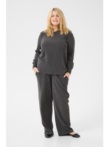 KAFFE curve Langarm-Bluse KColena in Dark Grey Melange