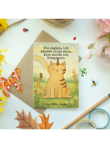 Mr. & Mrs. Panda Grußkarte Einhorn Katze Design mit Spruch in Weiß