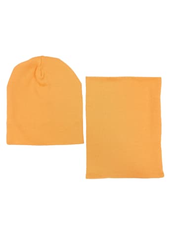 Alkato Alkato Unisex Beanie Mütze und Schal Set Uni in gelb