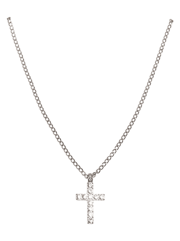 Urban Classics Urban Classics Unisex Diamond Cross Necklace in silver