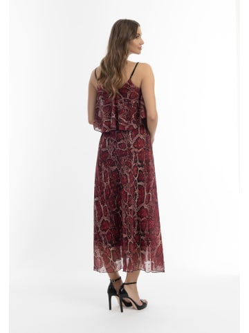 faina Damen Maxikleid Mit Schlangenprint in Rot Schlange