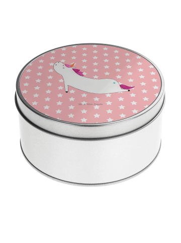Mr. & Mrs. Panda Blechdose Einhorn Yoga ohne Spruch in Rot Pastell