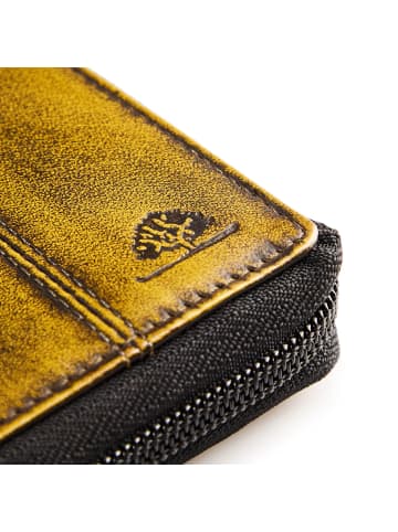 Greenburry Destressed Geldbörse RFID Schutz Leder 10.5 cm dirty yellow