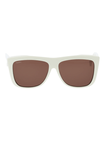 Max Mara Frauen Sonnenbrille Rechtwinklig Weiß
