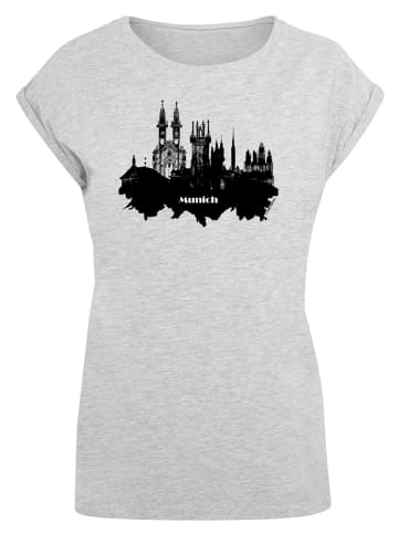 F4NT4STIC T-Shirt Cities Collection - Munich skyline in grau meliert