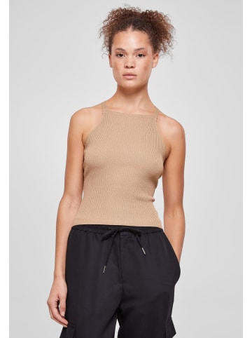 Urban Classics Urban Classics Damen Ladies Rib Knit Crossed Back Top in unionbeige