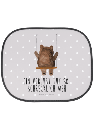 Mr. & Mrs. Panda Sonnenschutznetz Bär Schaukel mit Spruch in Grau Pastell