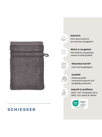 Schiesser Frottier-5er-Set: Waschhandschuhe Milano in Dunkelgrau