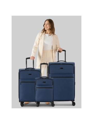 Bugatti Valencia Soft 4 Rollen Kofferset 3-teilig mit Dehnfalte navy