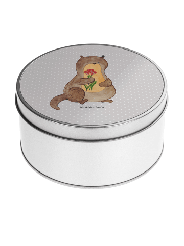 Mr. & Mrs. Panda bonbondose Otter Blumenstrauß ohne Spruch in Grau Pastell