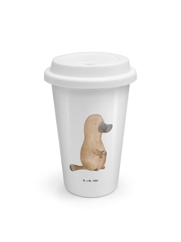 Mr. & Mrs. Panda To Go Becher Schnabeltier Mut ohne Spruch in Weiß
