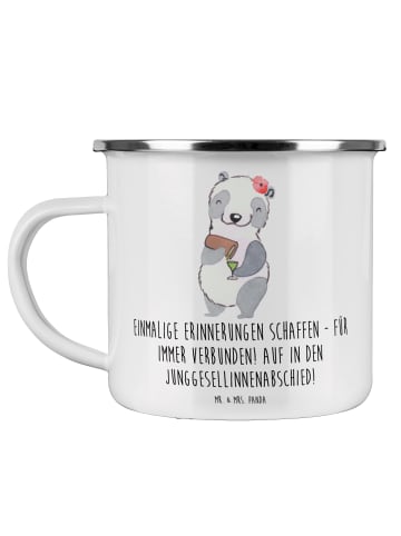 Mr. & Mrs. Panda Emaille Tasse Junggesellinnenabschied Erinnerun... in Weiß