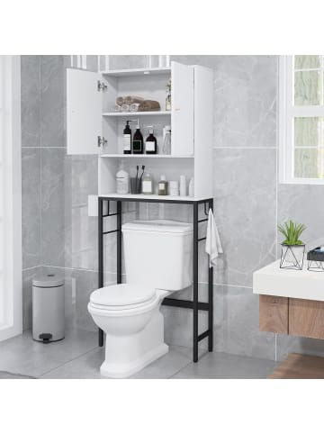 COSTWAY Toilettenschrank freistehend in Weiß