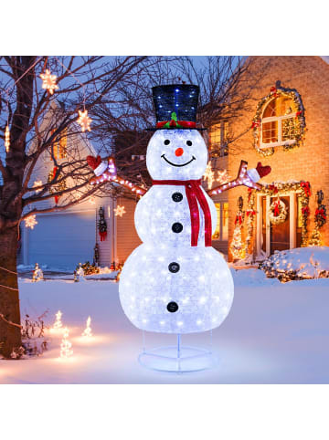 COSTWAY 184cm LED Schneemann beleuchtet in Weiß