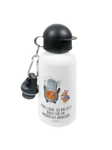 Mr. & Mrs. Panda Kindertrinkflasche Pinguin & Maus Wanderer mit ... in Weiß