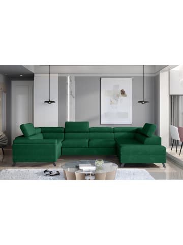 MF Design Esco Recamiere Rechts in Smaragd -  (L) 200 x (B) 336 x (H) 92 cm