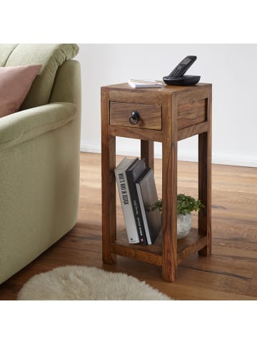 KADIMA DESIGN Beistelltisch MUMBAI Massiv-Holz 68cm hoch Wohnzimmer-Tisch