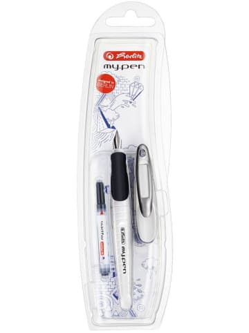 Herlitz Schulfüllhalter mypen M-Feder weiß/schwarz