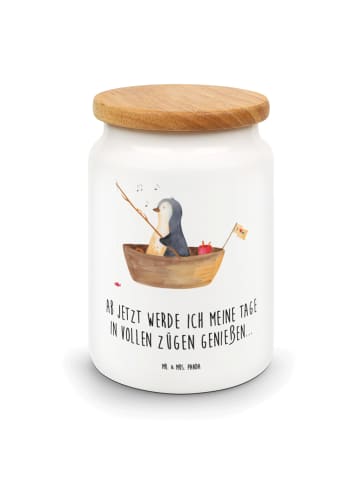 Mr. & Mrs. Panda Vorratsdose Pinguin Angelboot mit Spruch in Weiß