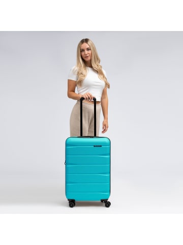 Franky Munich 4.0 4-Rollen Trolley M 66 cm mit Dehnfalte in aqua dull