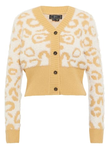 faina Damen Strickjacke in Wollweiss Hellkamel