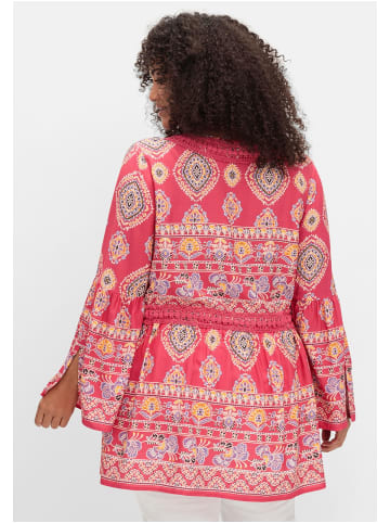 sheego by Joe Browns Longbluse in rot gemustert