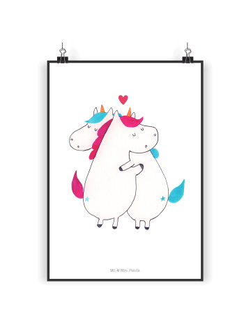 Mr. & Mrs. Panda Plakat Einhorn Mitteilung ohne Spruch in Weiß