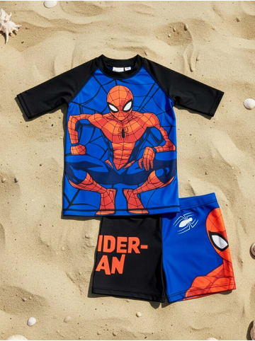Marvel Marvel Spiderman Schwimmset UV-Schutz 30 Badeanzug kurzarm Shirt in blau/schwarz