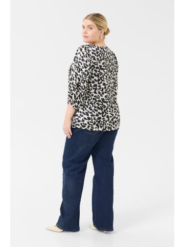 KAFFE curve Bluse langarm KCmegda Regular fit in Grey Leopard