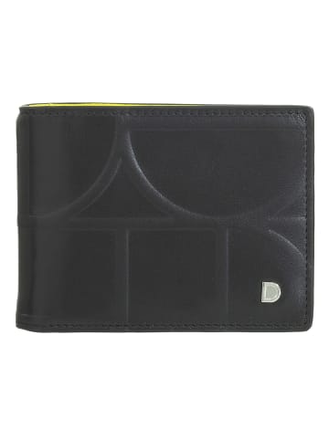 DuDu Up Geldbörse RFID Schutz Leder 11 cm Geldscheinklammer in black-bright yellow