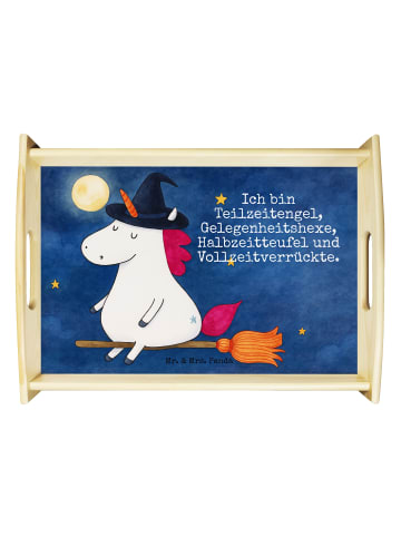 Mr. & Mrs. Panda Servier Tablett Einhorn Hexe Design mit Spruch in Weiß