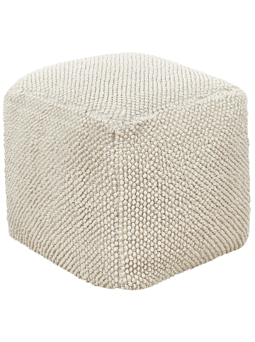 Beliani Pouf JOARA in Beige - (W) 45 x (H) 45 x (L) 45 cm
