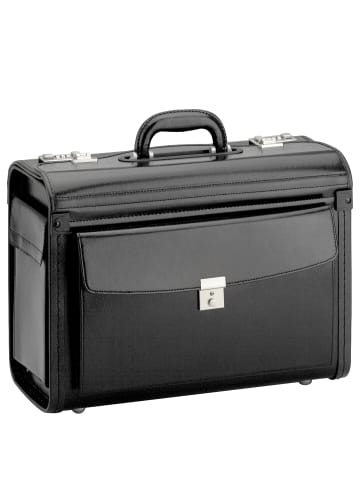 D&N Business & Travel - Pilotenkoffer Leder 46 cm in schwarz