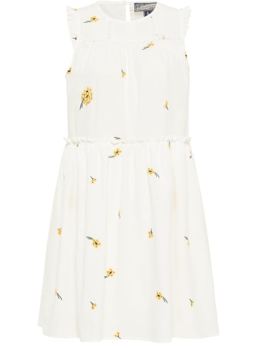 DreiMaster Vintage Damen Midikleid in Wollweiss Gelb
