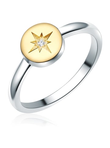 Lulu & Jane Diamant-Ring Sterling Silber Diamant in silber/gelbgold