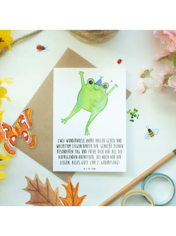 Mr. & Mrs. Panda Grußkarte 2. Geburtstag mit Spruch in Weiß