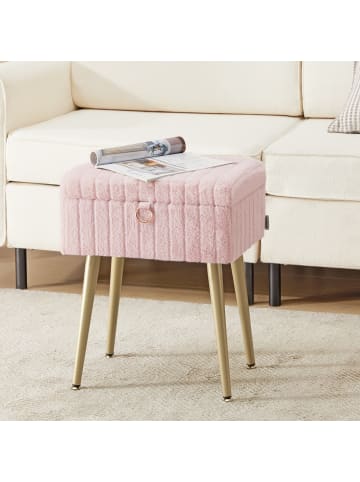 SONGMICS Sitzhocker Glamor in Grau - (B)30 x (H)50 x (T)40 cm