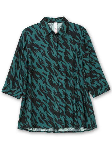 sheego Longbluse in schwarz-gemustert