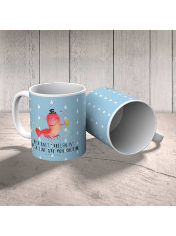 Mr. & Mrs. Panda Plastikbecher Hummer Weizen mit Spruch in Blau Pastell