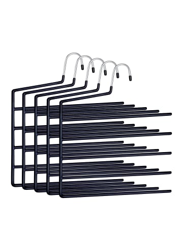 relaxdays 5 x Mehrfachbügel in Schwarz - (B)32 x (H)35 cm