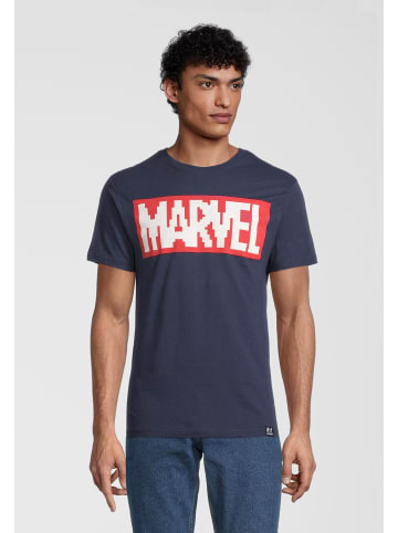 Re:Covered T-Shirt Marvel Pixel Logo Navy in Navy