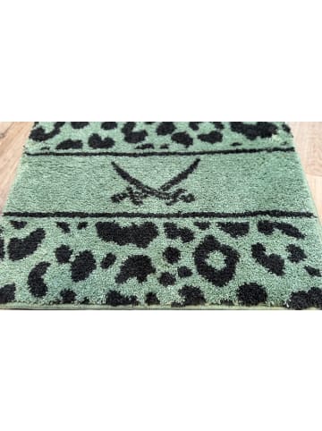 Sansibar Badteppich LEO, 70x120 cm in Grün/Anthrazit