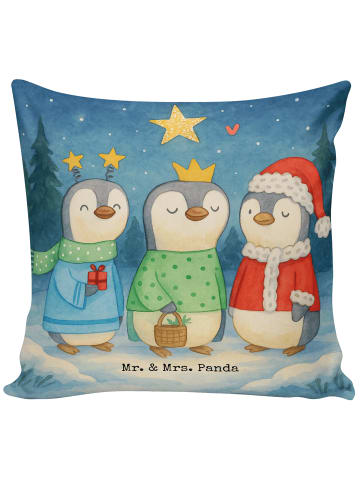 Mr. & Mrs. Panda Kissen 40x40 Winterzeit Heilige drei Könige Des... in Weiß