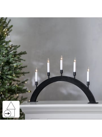 STAR Trading Lichterbogen ,Vind, 5-flammig, Materialmix, schwarz