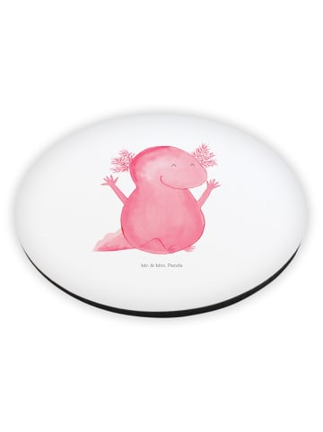 Mr. & Mrs. Panda Rund Magnet Axolotl Hurra ohne Spruch in Weiß
