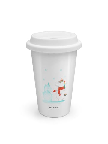 Mr. & Mrs. Panda To Go Becher Einhorn Schneemann ohne Spruch in Weiß