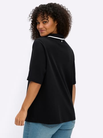sheego Shirt in schwarz-ecru
