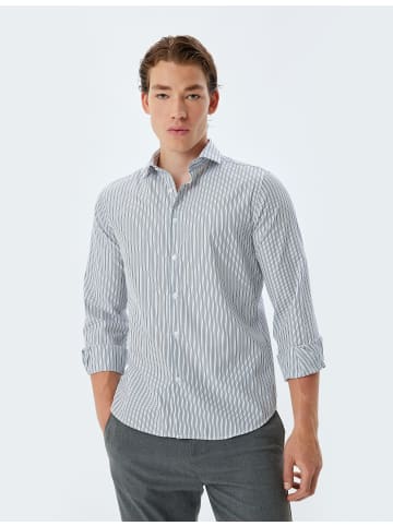 KOTON Shirt in Grau Gestreift
