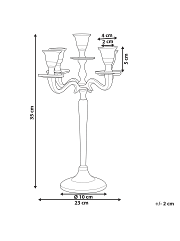 Beliani Kerzenständer PETRA in Silber - (W) 23 x (H) 35 x (L) 23 cm